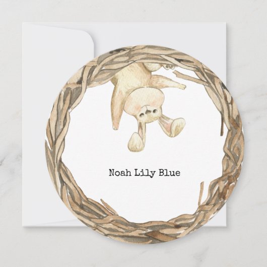 Cute Rabbit Animal Baby Girl Announcement Card Kaart (Voorkant)