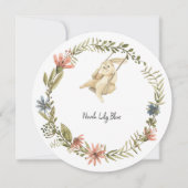Cute Rabbit Animal Baby Girl Announcement Card Kaart (Voorkant)