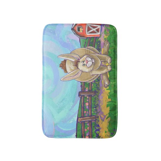 Cute Rabbit Animal Parade Badmat (Voorkant Verticaal)