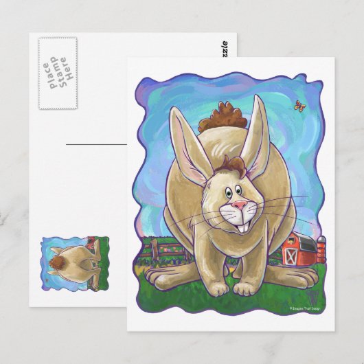 Cute Rabbit Animal Parade Briefkaart (Voorkant / Achterkant)