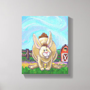 Cute Rabbit Animal Parade Canvas Afdruk