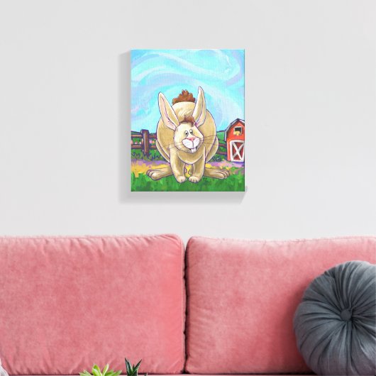 Cute Rabbit Animal Parade Canvas Afdruk (Insitu (Woonkamer))