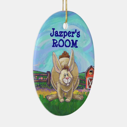 Cute Rabbit Animal Parade Keramisch Ornament (Rechts)