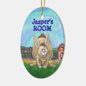 Cute Rabbit Animal Parade Keramisch Ornament (Links)