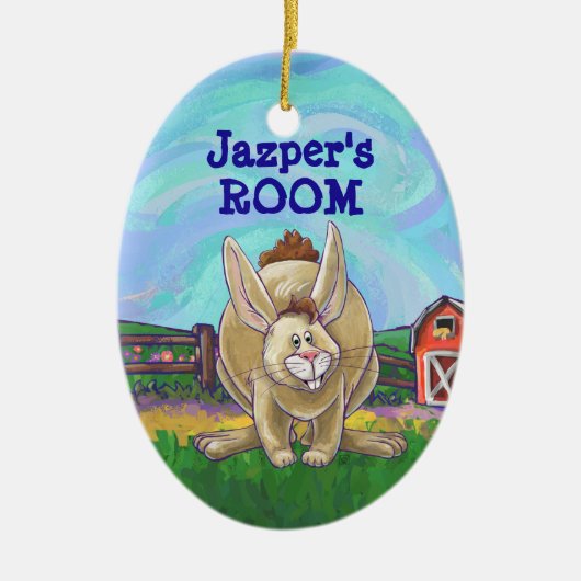 Cute Rabbit Animal Parade Keramisch Ornament (Voorkant)