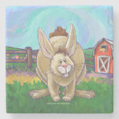 Cute Rabbit Animal Parade Stenen Onderzetter (Voorkant)