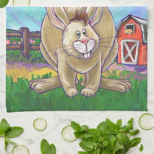 Cute Rabbit Animal Parade Theedoek (Gevouwen)