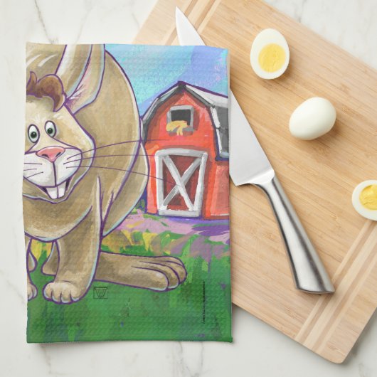 Cute Rabbit Animal Parade Theedoek (Quarter Fold)