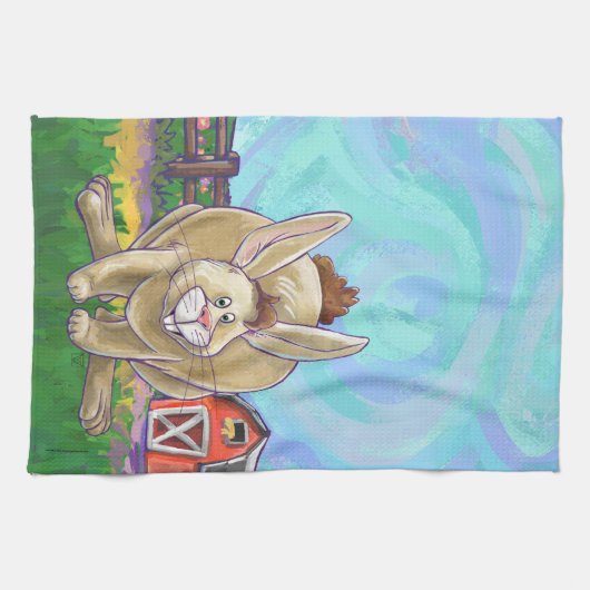 Cute Rabbit Animal Parade Theedoek (Horizontaal)