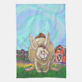 Cute Rabbit Animal Parade Theedoek (Verticaal)