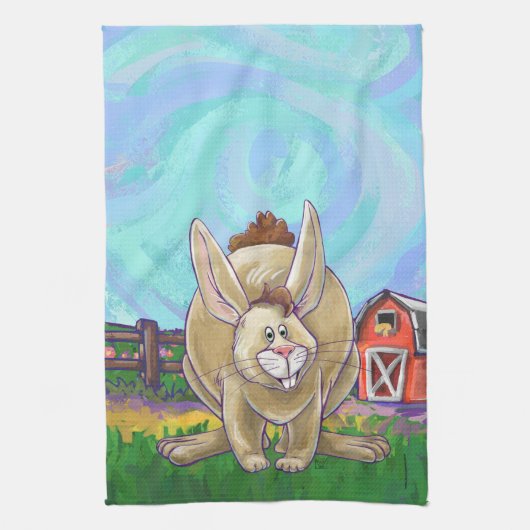 Cute Rabbit Animal Parade Theedoek (Verticaal)