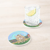 Cute Rabbit Animal Parade Zandsteen Onderzetter (Zijkant)