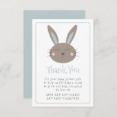 Cute Rabbit Baby shower Bedankt (Voorkant / Achterkant)