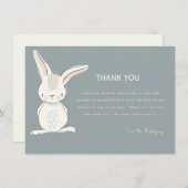 Cute Rabbit Baby shower Bedankt Kaart (Voorkant / Achterkant)