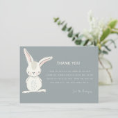 Cute Rabbit Baby shower Bedankt Kaart (Staand voorkant)