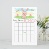 Cute rabbit baby shower bingo (Staand voorkant)
