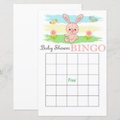 Cute rabbit baby shower bingo (Voorkant / Achterkant)