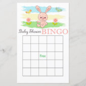 Cute rabbit baby shower bingo (Voorkant)