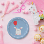 Cute Rabbit Birthday Party Papieren Bordje (Feest)