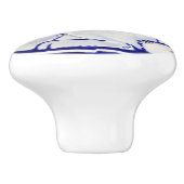 Cute Rabbit Blue White Woodland Animal Dedham Keramische Knop (Zijkant)