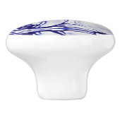 Cute Rabbit Blue White Woodland Animal Dedham   Keramische Knop (Zijkant)