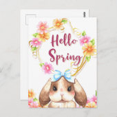 Cute Rabbit Briefkaart (Voorkant / Achterkant)