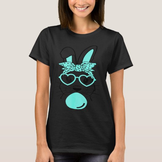 Cute Rabbit Bunny Blowing Bubble Gum Easter Day T-shirt (Voorkant)