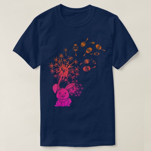 Cute Rabbit Bunny Dandelion Easter Holiday Happy E T-shirt (Design voorkant)