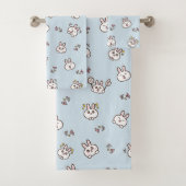 Cute rabbit bunny emoticons blue bad handdoek (Insitu)