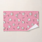 Cute rabbit bunny emoticons Pink Bad Handdoek (Handdoek)