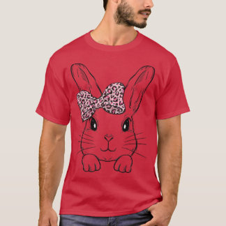 Cute Rabbit Bunny Face Leopard Glasses Headband Ea T-shirt