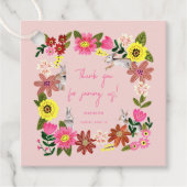 Cute Rabbit Bunny Girl Baby shower Invitation Bedankjes Labels (Voorkant)