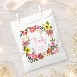 Cute Rabbit Bunny Girl Baby shower Invitation Bedankzakje