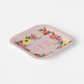 Cute Rabbit Bunny Girl Baby shower Invitation Papieren Bordje (Gebogen)