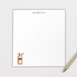 Cute Rabbit Bunny Illustration Personalized Notitieblok