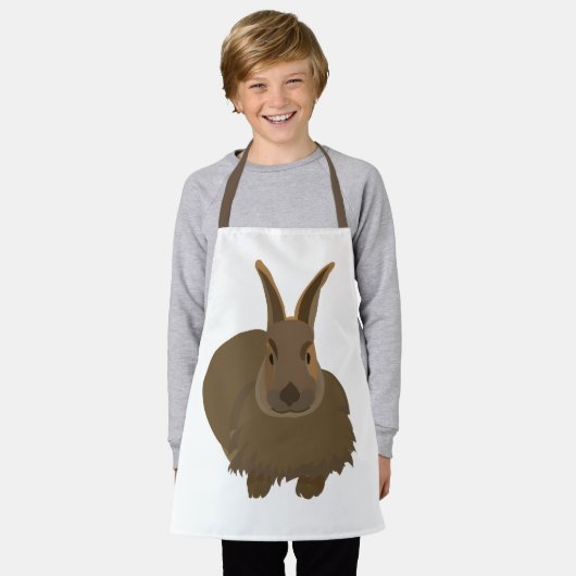Cute Rabbit Bunny Kinderen Schort (Gedragen)