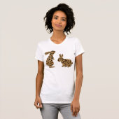 Cute rabbit bunny leopard easter T-Shirt (Voorkant volledig)