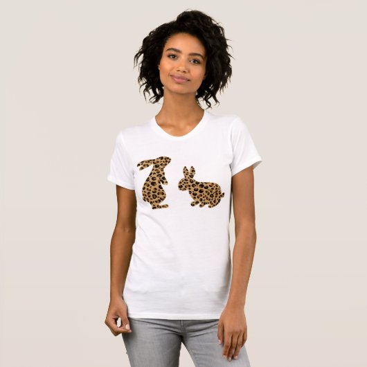Cute rabbit bunny leopard easter T-Shirt (Voorkant volledig)