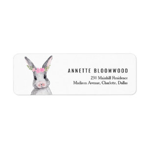 Cute Rabbit Bunny Pink Girl Baby shower Etiket