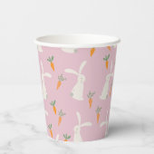 Cute Rabbit Carrot Patroon Papieren Bekers (Achterkant)