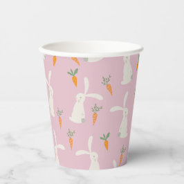 Cute Rabbit Carrot Patroon Papieren Bekers