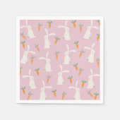 Cute Rabbit Carrot Patroon Servet (Voorkant)