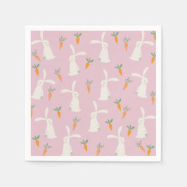 Cute Rabbit Carrot Patroon Servet