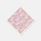 Cute Rabbit Carrot Patroon Servet (Hoek)