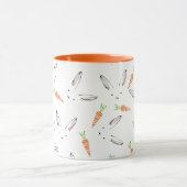 Cute Rabbit Carrot Pattern Personalized Mok (Midden)