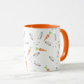 Cute Rabbit Carrot Pattern Personalized Mok (Voorkant rechts)