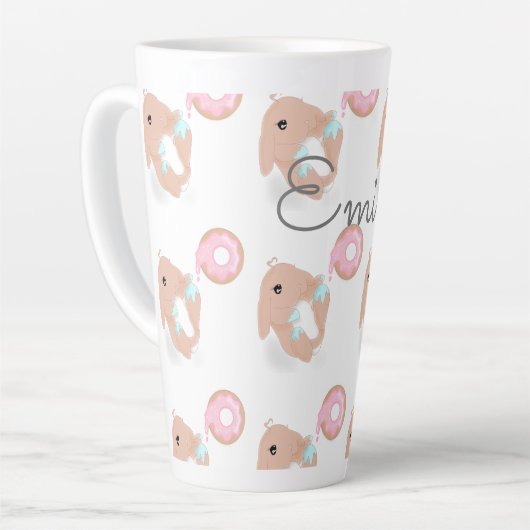 Cute Rabbit Cartoon Bunny Donut Pattern Childs Mok (Linkerhoek)