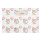 Cute Rabbit Cartoon Bunny Donut Pink Pattern Kussensloop (Voorkant)