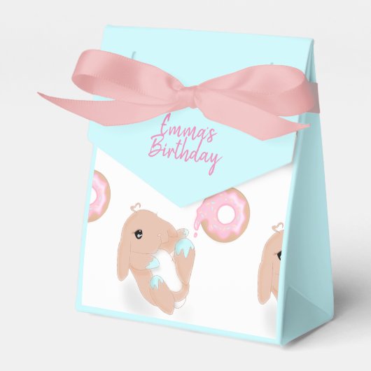 Cute Rabbit Cartoon Bunny Girls Birthday Bedankdoosjes (Voorkant Zijde)