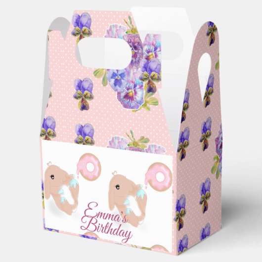 Cute Rabbit Cartoon Bunny Girls Birthday Party Fav Bedankdoosjes (Geopend)